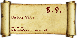 Balog Vita névjegykártya